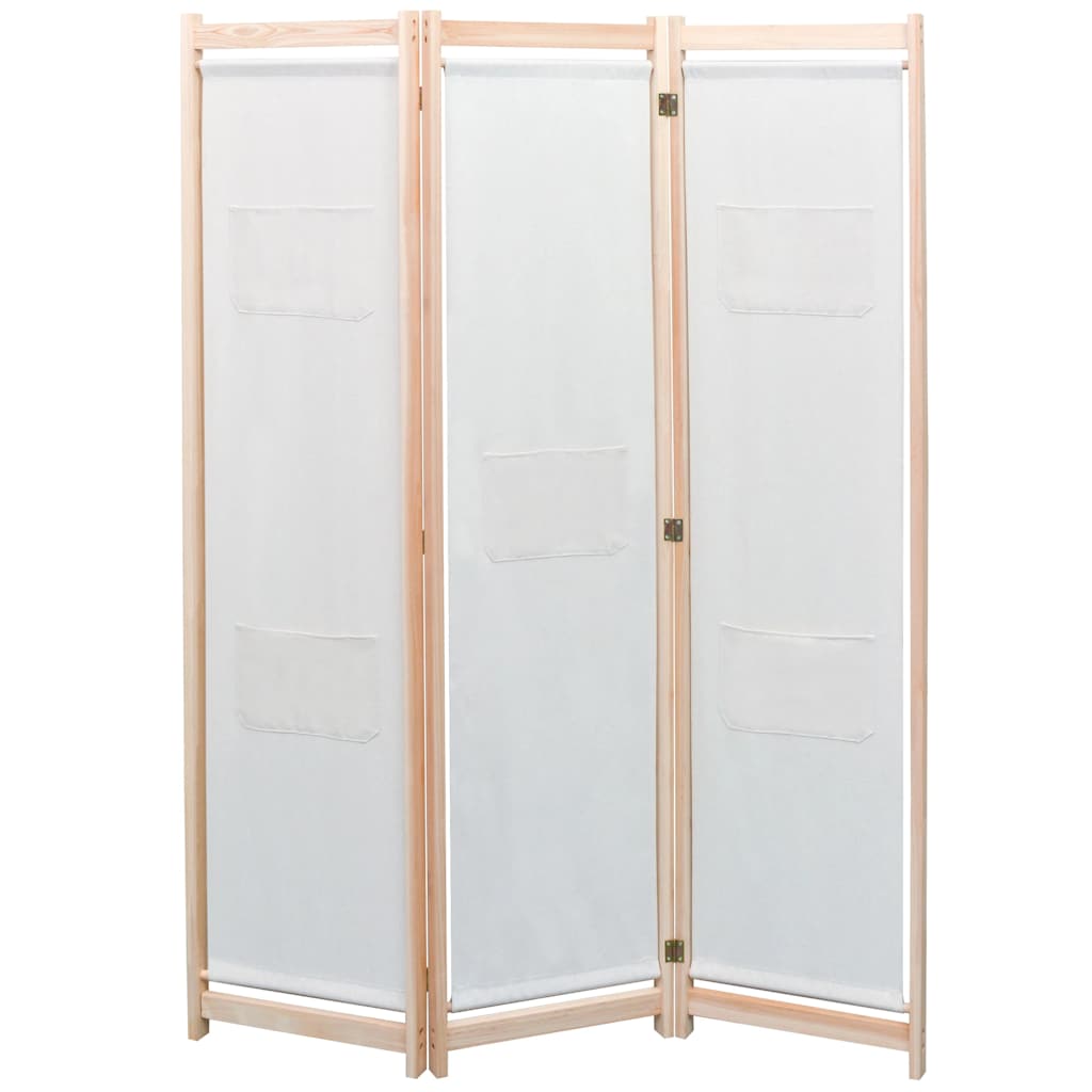 Vidaxl kamerscherm met 3 panelen 120x170x4 cm stof crème