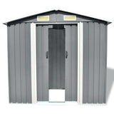 Vidaxl Garden Shed 204x132x186 cm Metallgrau