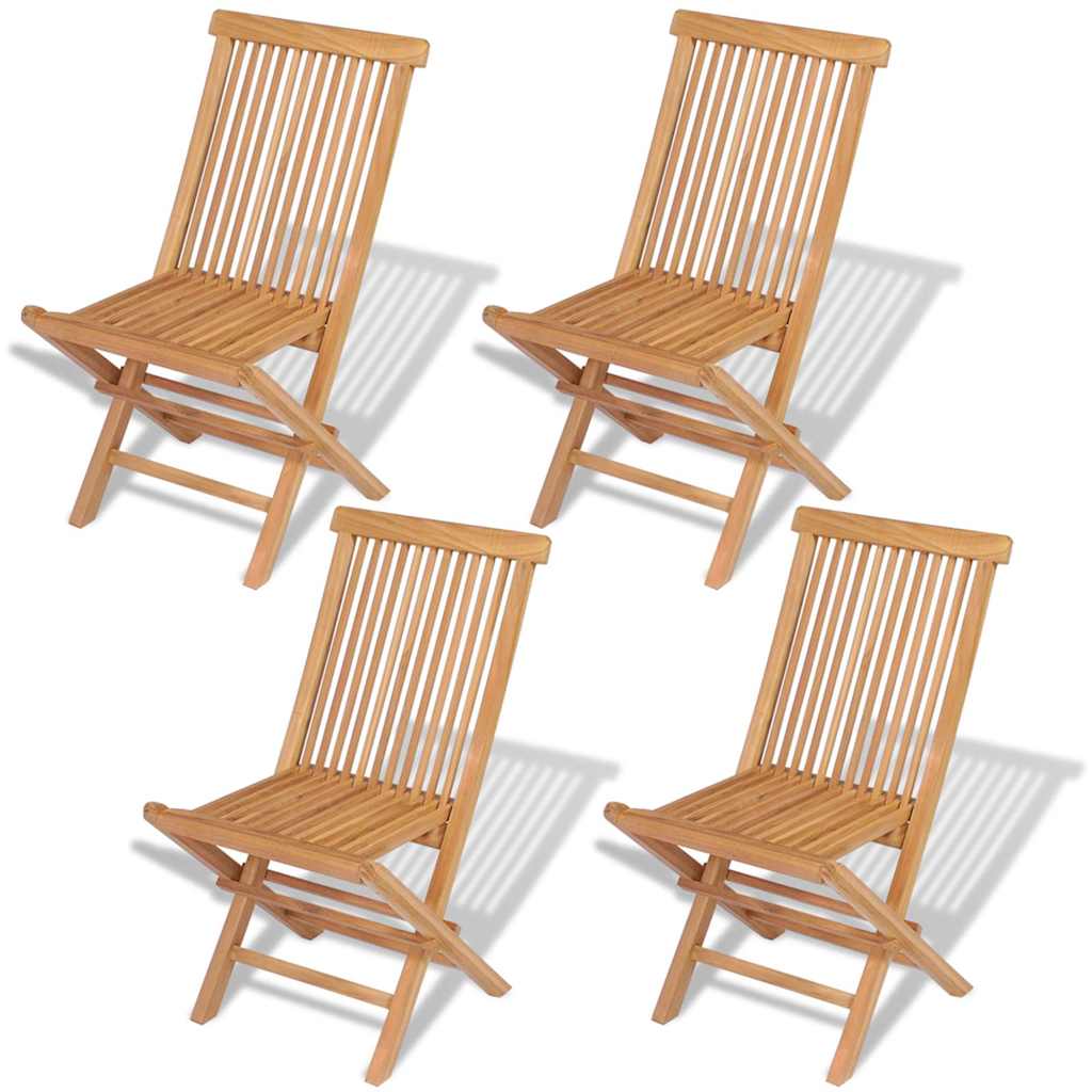 Vidaxl tuinstoelen inklapbaar 4 st massief teakhout