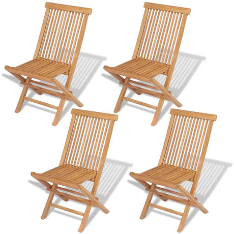 Vidaxl tuinstoelen inklapbaar 4 st massief teakhout