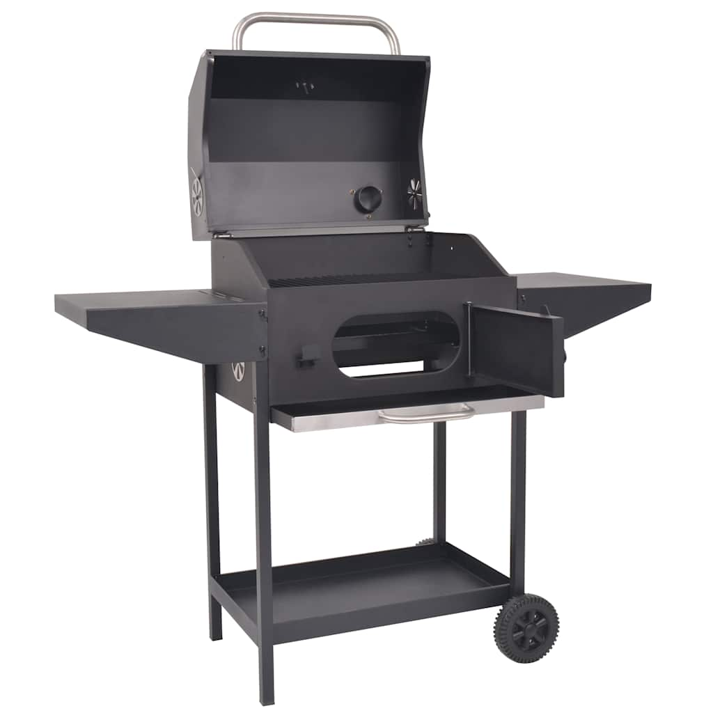 Vidaxl Kolgrill med underplank Black