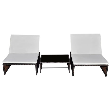 Vidaxl tuinstoelen 2 st verstelbaar met tafel poly rattan bruin