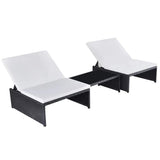Vidaxl tuinstoelen 2 st verstelbaar met tafel poly rattan zwart