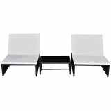 Vidaxl tuinstoelen 2 st verstelbaar met tafel poly rattan zwart