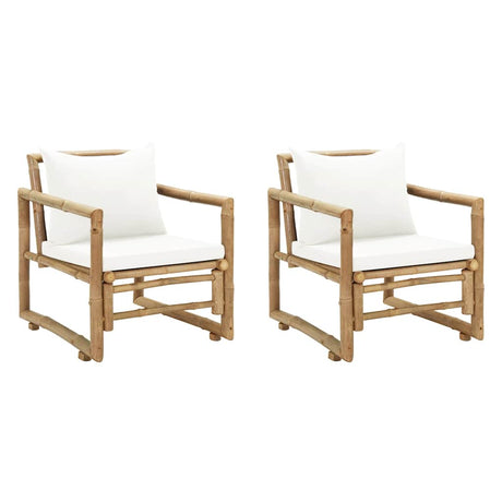 Vidaxl tuinstoelen 2 st met kussens bamboe