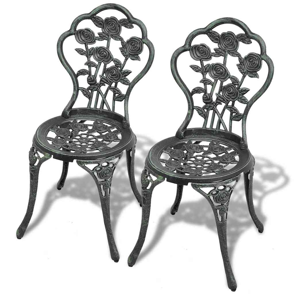 Vidaxl bistrostoelen 2 st gietaluminium groen