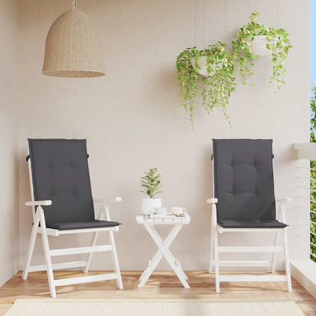 VidaXL Gartenstuhlkissen Rückenlehne 2 Stück 120x50x2 cm Stoff Anthrazit