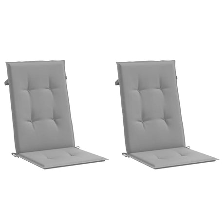 Vidaxl Gartenstuhlkissen Rückenlehne 2 PCs 120x50x3 cm Stoff grau