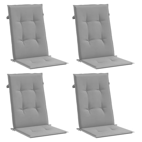VidaXL Gartenstuhlkissen 4 Stück hohe Rückenlehne 120x50x3 cm Stoff grau