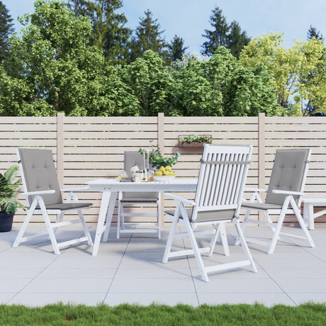 VidaXL Gartenstuhlkissen 4 Stück hohe Rückenlehne 120x50x3 cm Stoff grau