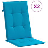 Vidaxl Garden Chair Cudions 2 St High Back 120x50x3 CM Tyg Blue