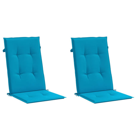 Vidaxl Gartenstuhl Kissen 2 St hoher Rücken 120x50x3 cm Stoff blau