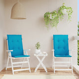 Vidaxl Garden Chair Cudions 2 St High Back 120x50x3 CM Tyg Blue