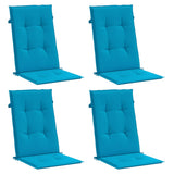 Vidaxl Gartenstuhl Kissen 4 St. hoher Rücken 120x50x3 cm Stoff Blau