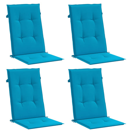Vidaxl Gartenstuhl Kissen 4 St. hoher Rücken 120x50x3 cm Stoff Blau