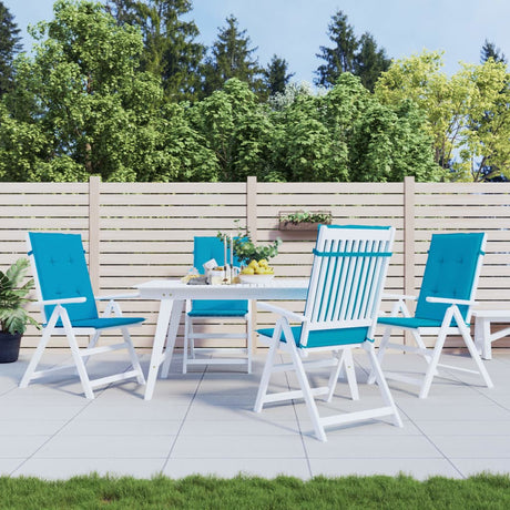 Vidaxl Gartenstuhl Kissen 4 St. hoher Rücken 120x50x3 cm Stoff Blau