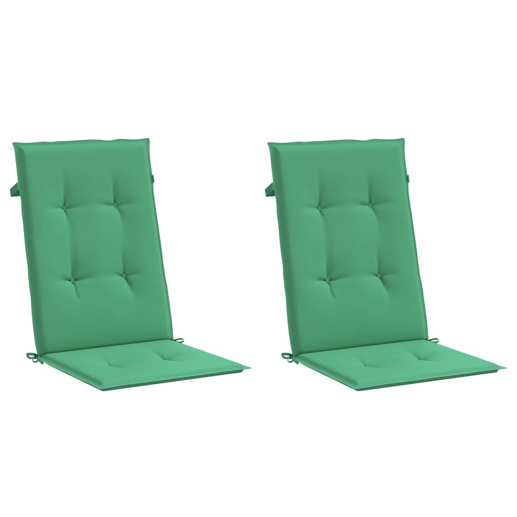 Vidaxl Garden Cushions 2 St High Back 120x50x3 cm Green