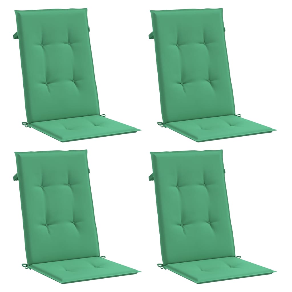 Cuscini da sedia da giardino Vidaxl 4 St High Back 120x50x3 cm Green