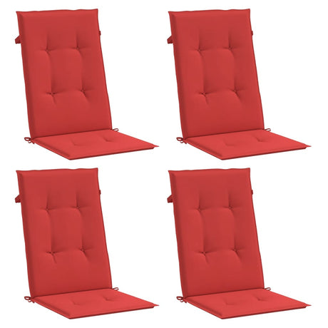 Vidaxl Gartenstuhl Kissen 4 St. hoher Rücken 120x50x3 cm Stoff rot