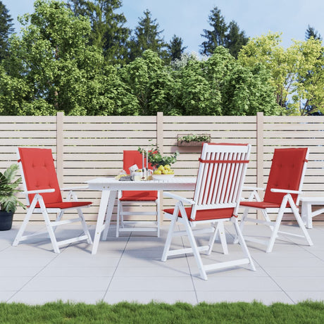Vidaxl Gartenstuhl Kissen 4 St. hoher Rücken 120x50x3 cm Stoff rot