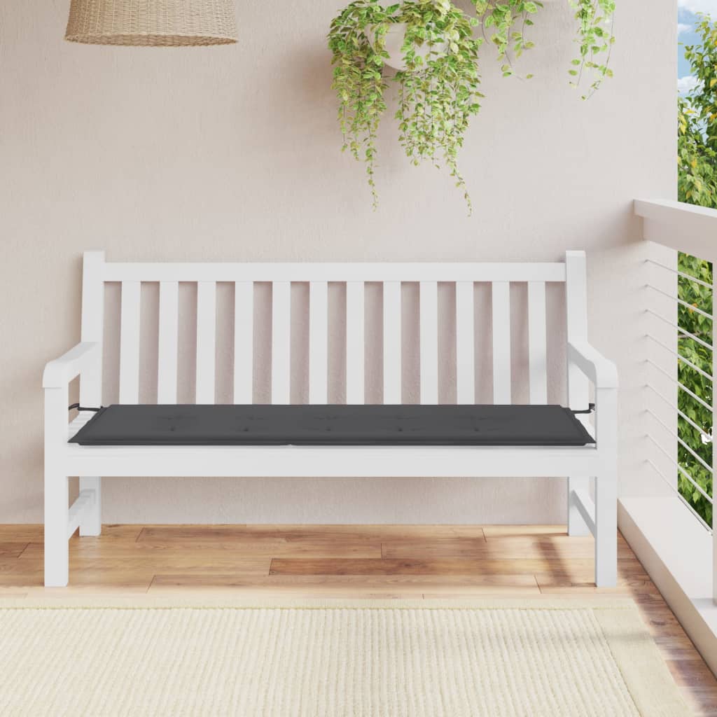 Vidaxl Garden Bench Pushion 150x50x3 cm Oxford stof Anthracite -farvet