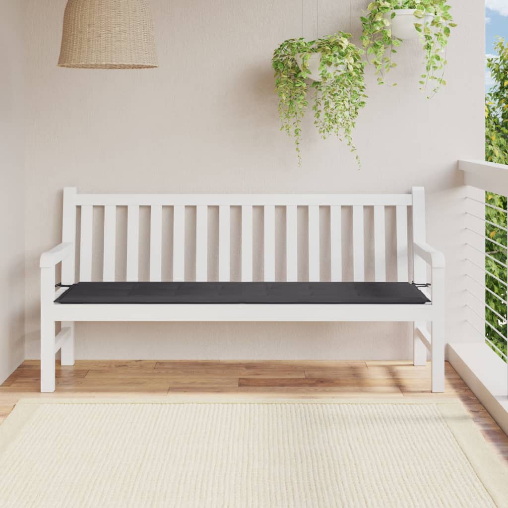 VIDAXL GARDE BENCH KUSSE 180x50 x 3 cm Oxford Stoffanthrazit -gelöscht