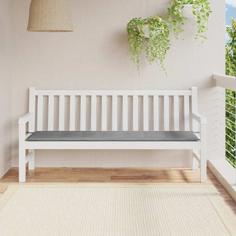 Vidaxl Garden Bench Kissen 180x50x3 cm Oxford Stoff grau