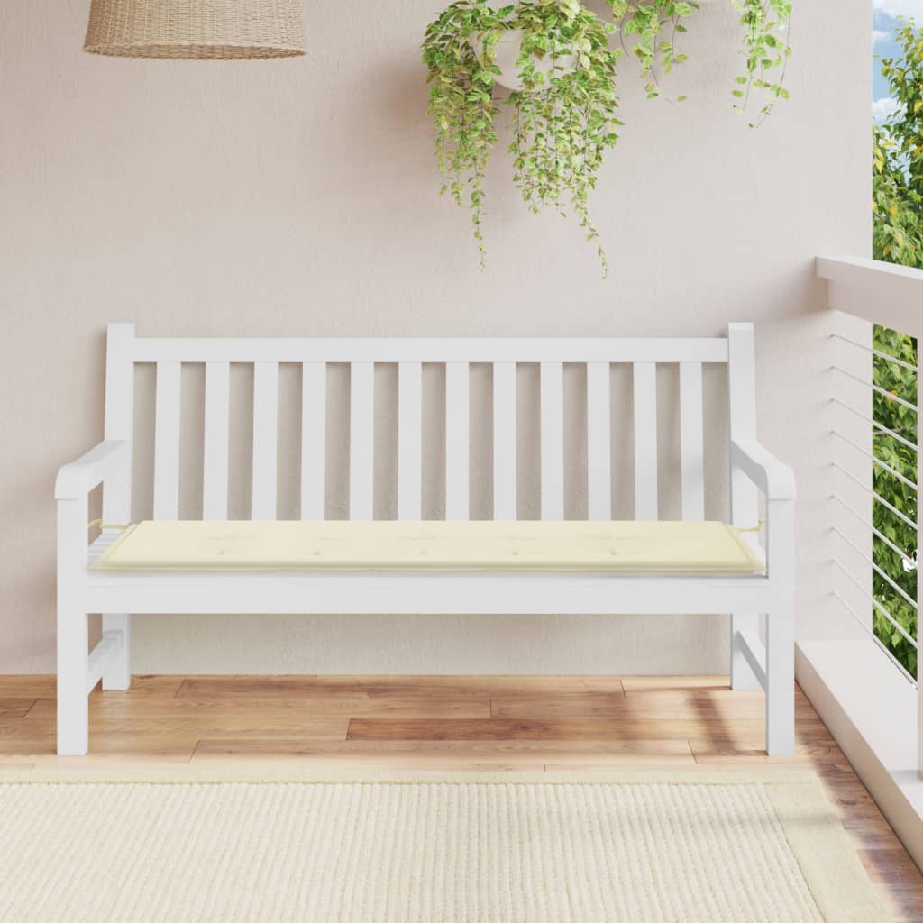 Vidaxl Garden Bench Cushion 150x50x3 CM Oxford Fabric Cream -Coled