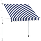 Vidaxl Luifel erstreckt sich manuell 250 cm blau und weiße Streifen