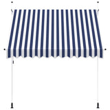 Vidaxl Luifel erstreckt sich manuell 250 cm blau und weiße Streifen