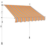 Vidaxl Luifel erstreckt sich manuell 150 cm gelb und blaue Streifen