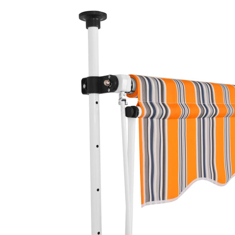 Vidaxl Luifel erstreckt sich manuell 150 cm gelb und blaue Streifen