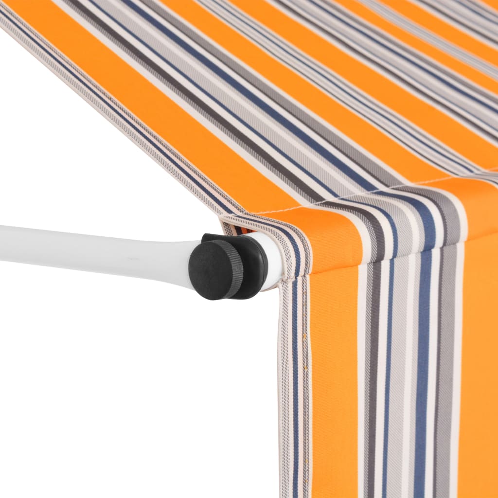 Vidaxl Luifel erstreckt sich manuell 250 cm gelb und blaue Streifen