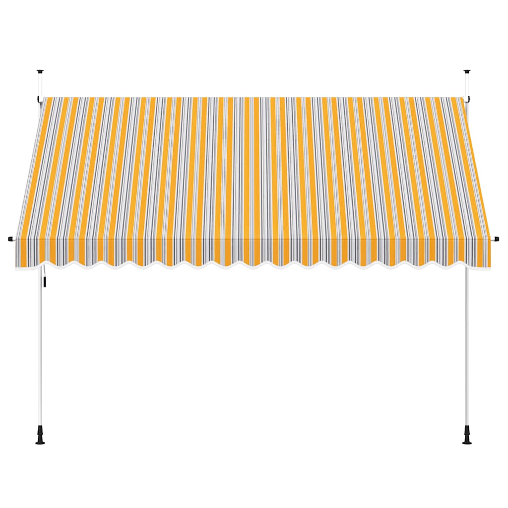 Vidaxl Luifel erstreckt sich manuell 350 cm gelb und blaue Streifen