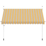 Vidaxl Luifel erstreckt sich manuell 350 cm gelb und blaue Streifen