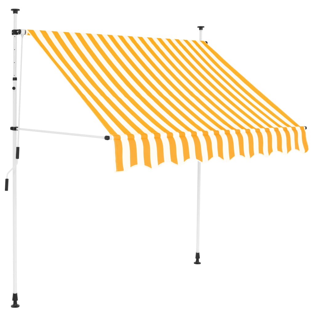 Vidaxl Luifel extiende manualmente 200 cm de rayas de naranja y blanca