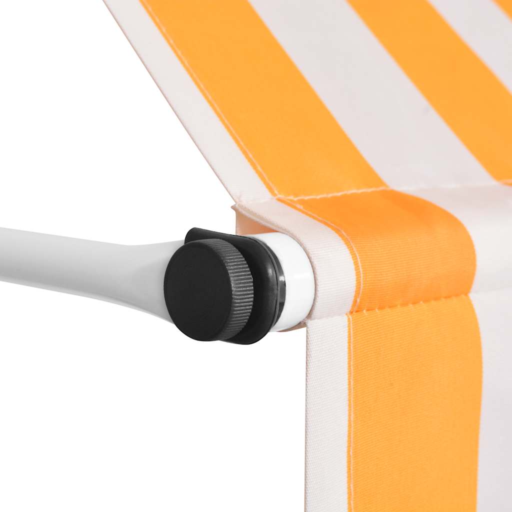 Vidaxl Luifel erstreckt sich manuell 250 cm orange und weiße Streifen