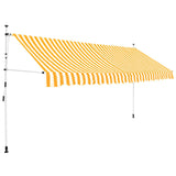 Vidaxl Luifel forlenger manuelt 350 cm oransje og hvite striper