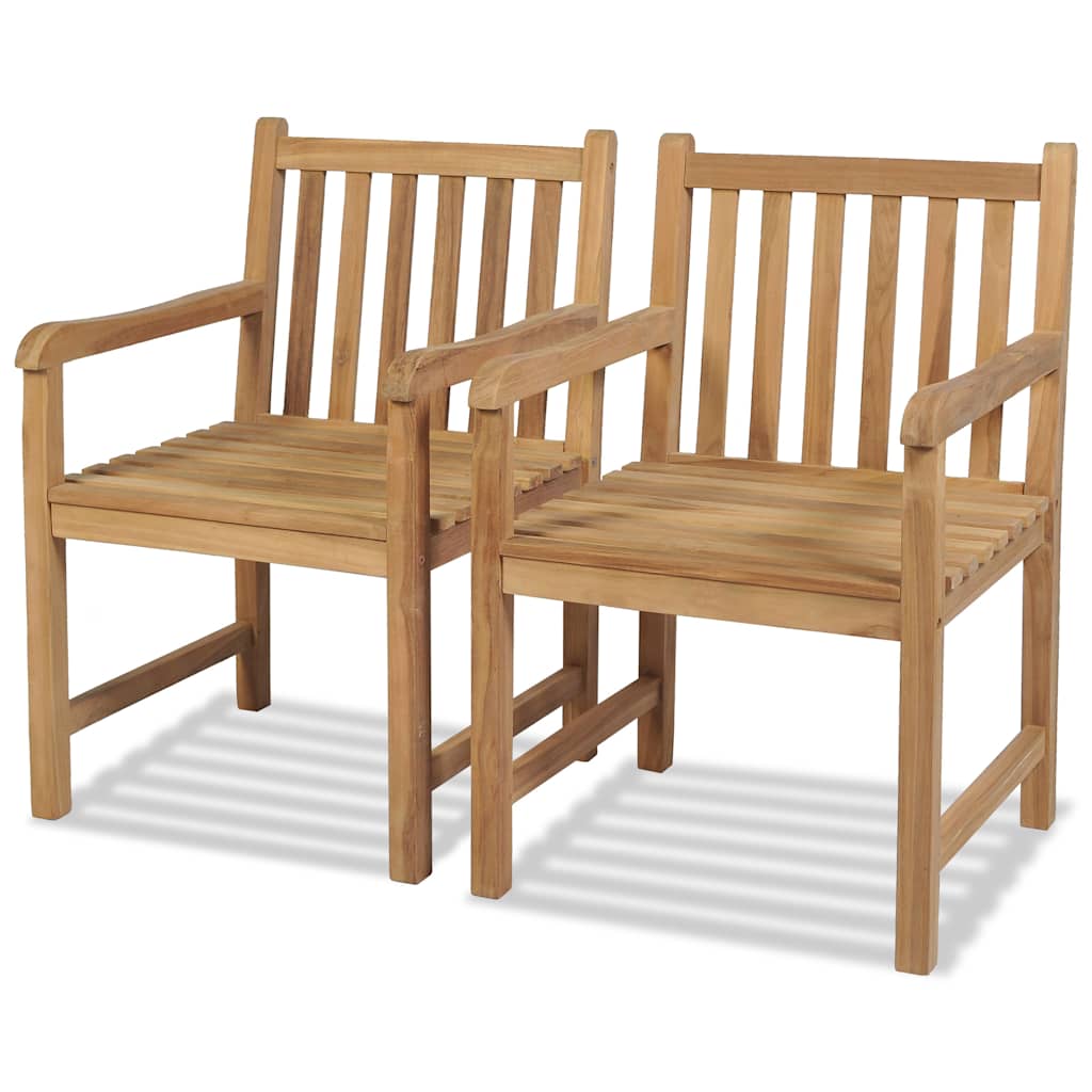 Vidaxl tuinstoelen 2 st massief teakhout