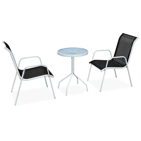 Vidaxl 3-delige bistroset staal zwart