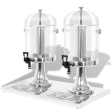 VIDAXL DOPPIO SAPDISPENSER Acciaio inossidabile 2x8 L