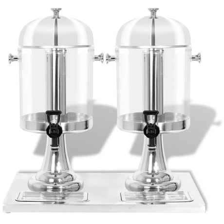 VIDAXL -Doppel -Sapdispenser Edelstahl 2x8 l