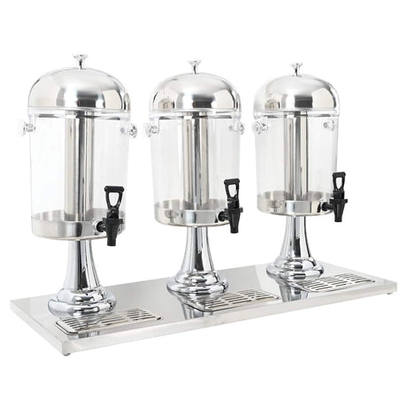 VIDAXL Drei -Stern -Saft -Saftspender Edelstahl 3x8 l
