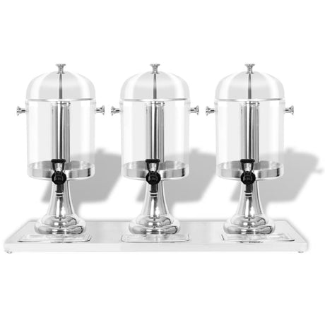 VIDAXL Drei -Stern -Saft -Saftspender Edelstahl 3x8 l