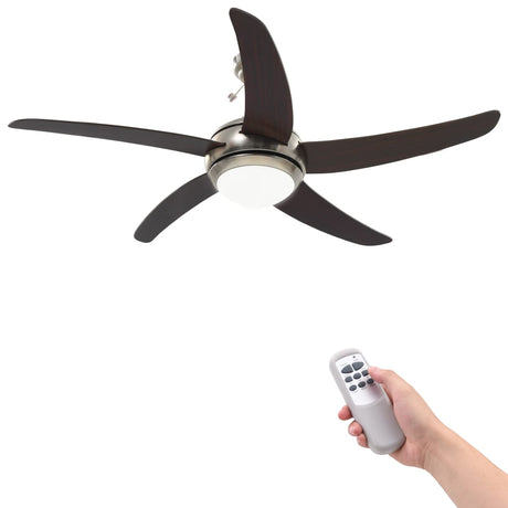 Vidaxl Deckenventilator mit Lampe 128 cm braun