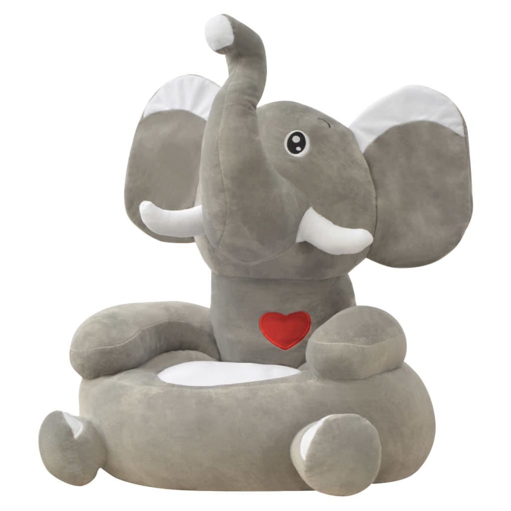 Vidaxl kinderstoel olifant pluche grijs