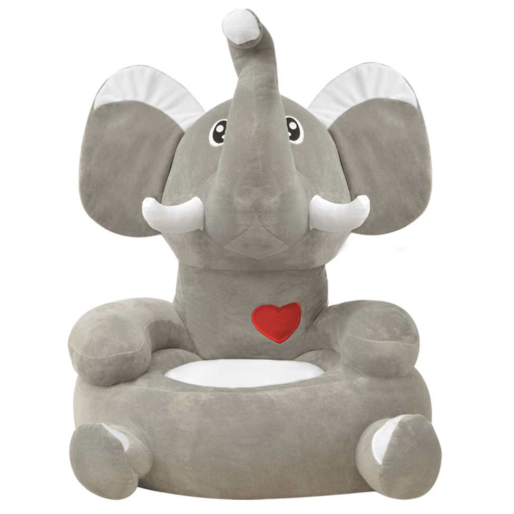 Vidaxl kinderstoel olifant pluche grijs