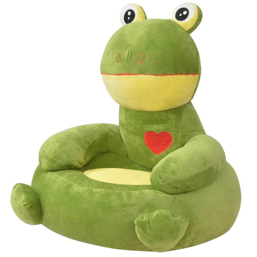 Vidaxl pluche kinderstoel kikker groen