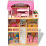 Vidaxl Poppenhuis 3 Böden 60x30x90 cm Holz