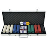 Vidaxl Poker -Set mit 500 Chips Aluminium